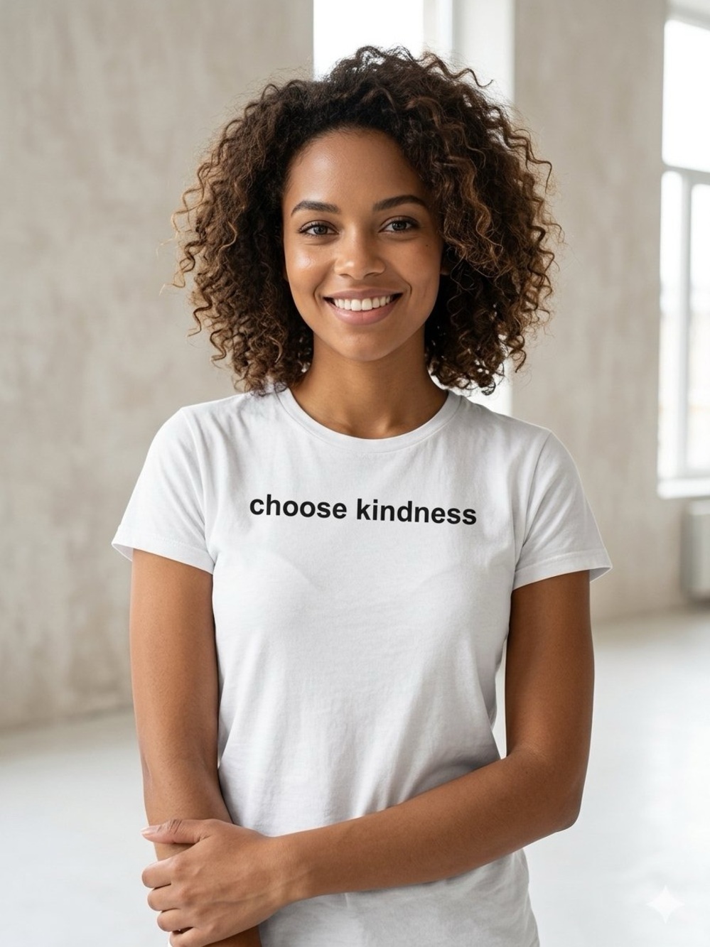 Choose Kindness White Women's Crewneck Tee - Graphic Short Sleeve